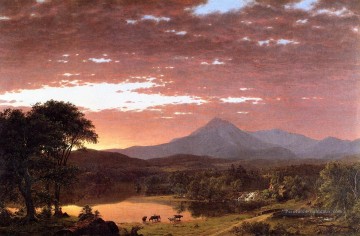 Mont Ktaadn alias Mont Katahdin paysage Fleuve Hudson Frederic Edwin Eglise Peinture à l'huile